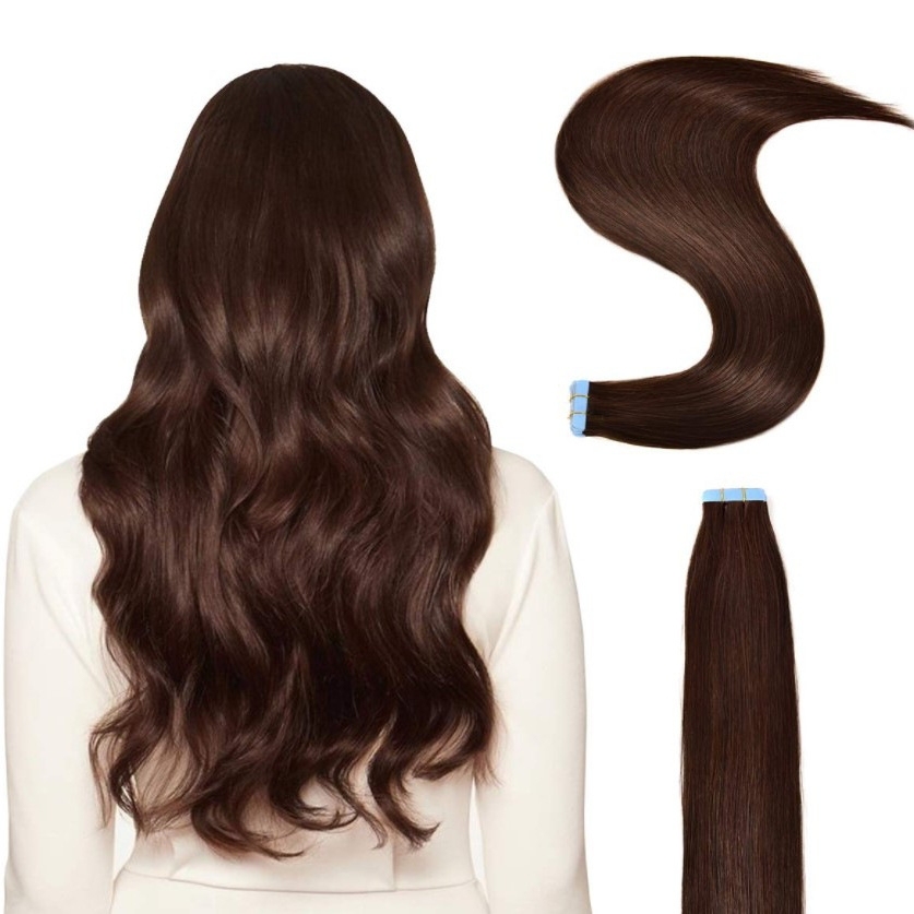 Color 2# Tape hair Extension 20pcs 50gram/pack 100% Human Hair