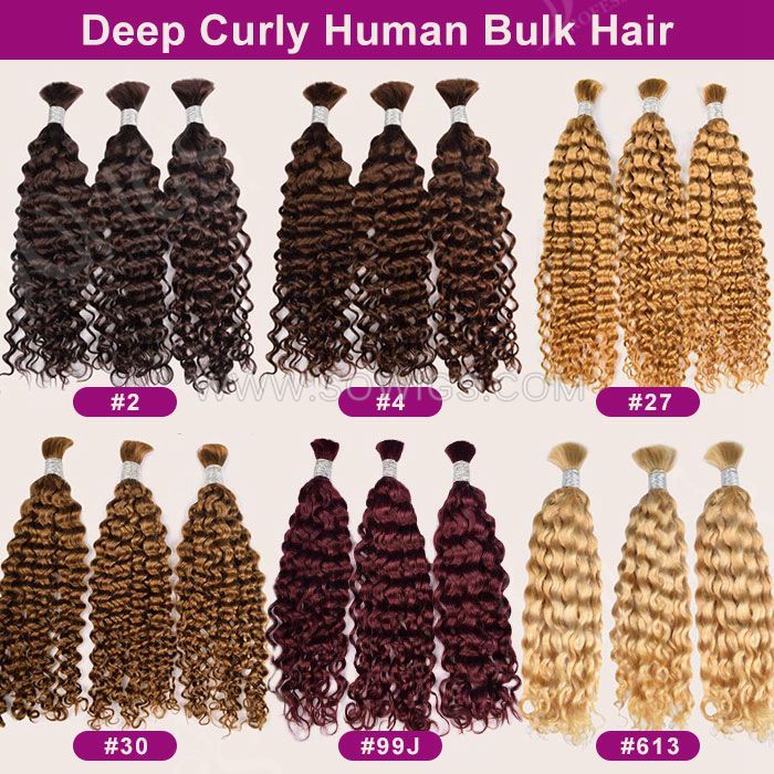 Water Wave 100% Human Hair Color Braiding Hair Bulk No Weft For Bohomia Braiding Adding Hair Length 100g