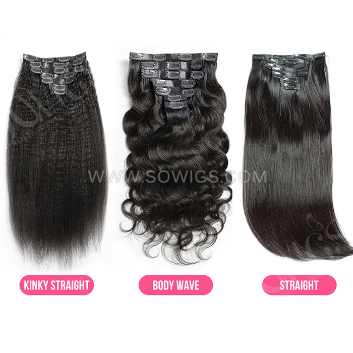 14inch-30inch Seamless Clip Ins Invisible Clip Hair Extension 7pcs 120gram / Pack Natural Color