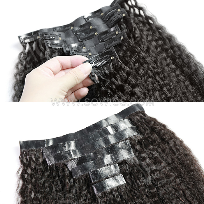 14inch-30inch Seamless Clip Ins Invisible Clip Hair Extension 7pcs 120gram / Pack Natural Color