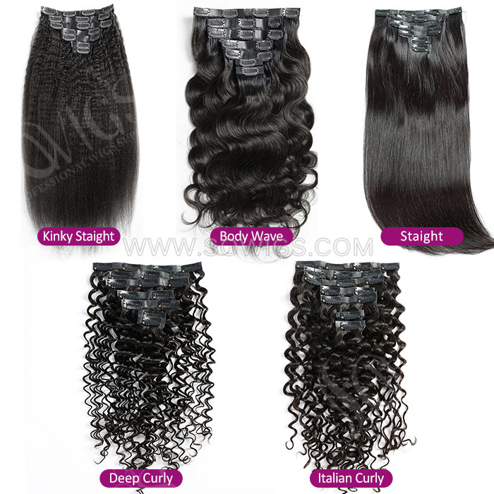 Seamless Clip Extension Premium grade 14inch-30inch Invisible PU Clip Hair Extension 7pcs 120gram / Pack Natural Color