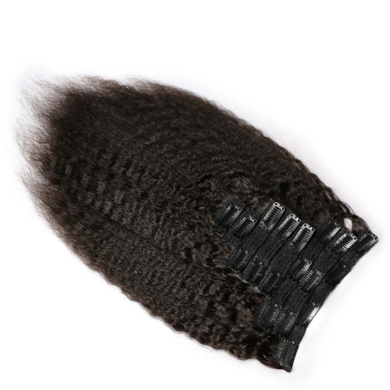 Sowigs Kinky Straight Clip ins Extension 120grams/8pcs/pack 100% Human Hair Natural Color