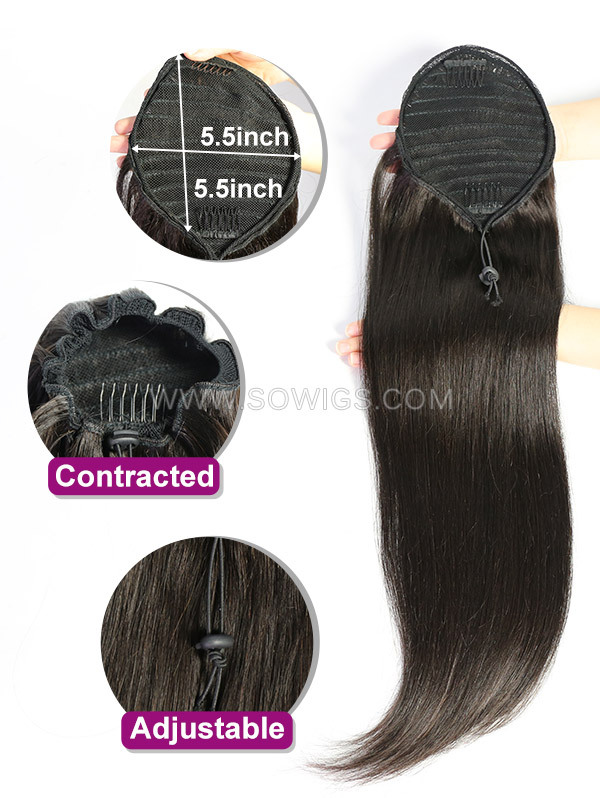 Ponytail Drawstring Ponytail Wrap in 100% Unprocessed Virgin Human Hair