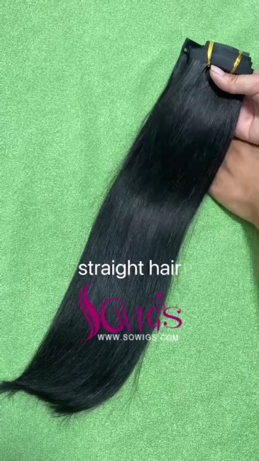Seamless Clip Extension Straight Hair 1Pack/7pcs/120gram 14inch-30inch Invisible PU Clip Hair Extension Natural Color
