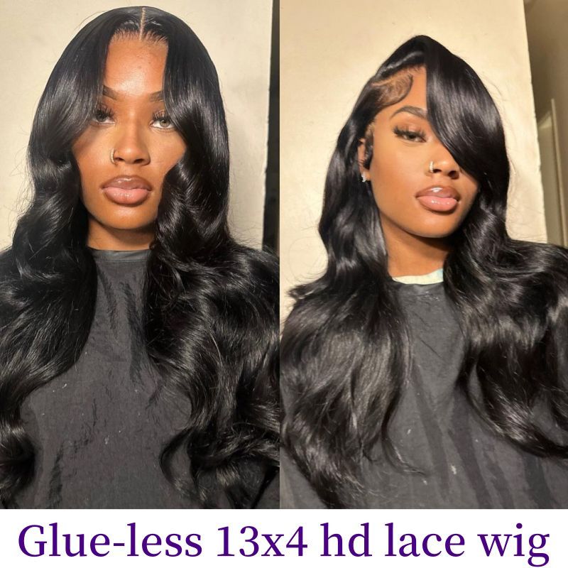 Glueless Full Frontal 13x4 HD Lace Wigs Wear Go Lace Wigs 100% Virgin Human Hair Wigs Natural Color
