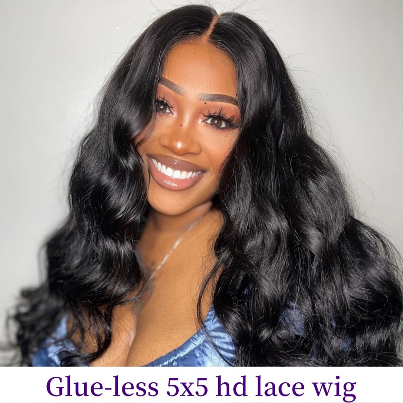 5x5 HD Lace Closure Wigs Glueless Wear Go Lace Wigs Natural Color 100% Unprocessed Human Hair Wigs