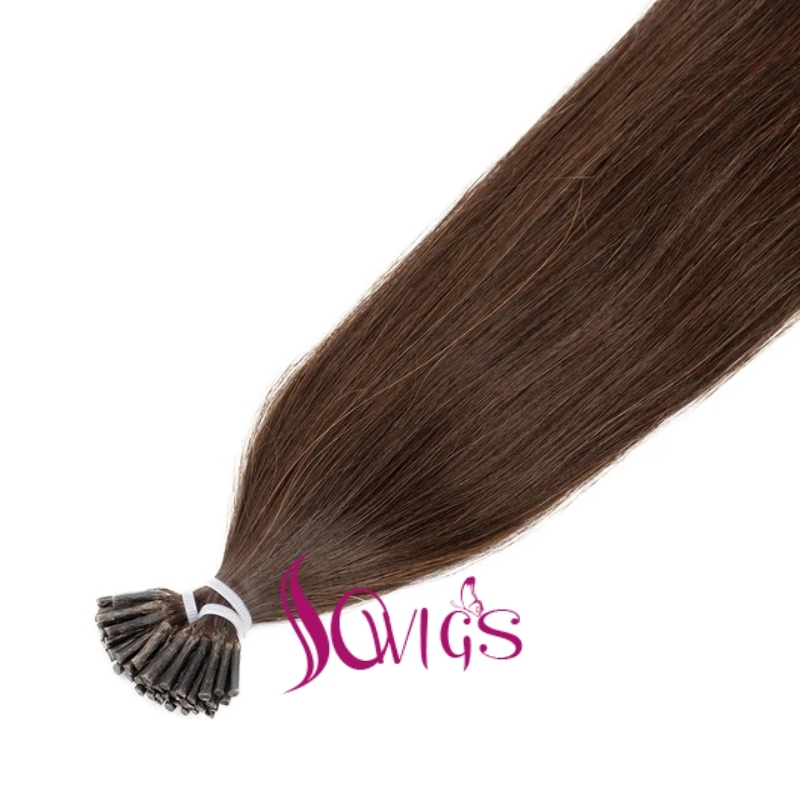 Brown Color 2# Raw I Tip Hair Extension 100 strands/100g/Pack Straight Human Hair