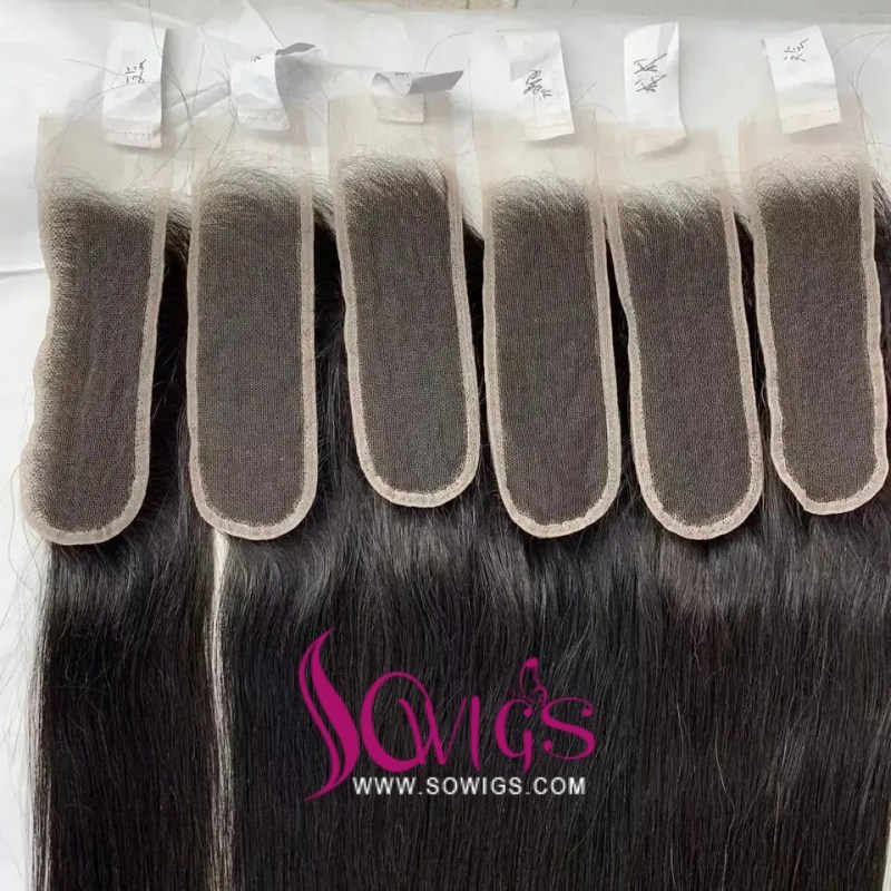2x6 HD Lace and Transparent Lace Closure 100% Unprocessed Virgin Human Hair Natural Color
