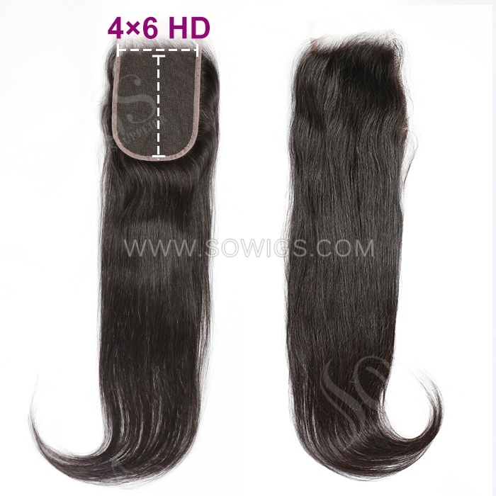 4x6 HD Lace Closure 12A Grade 100% Unprocessed Virgin Human Hair Natural Color