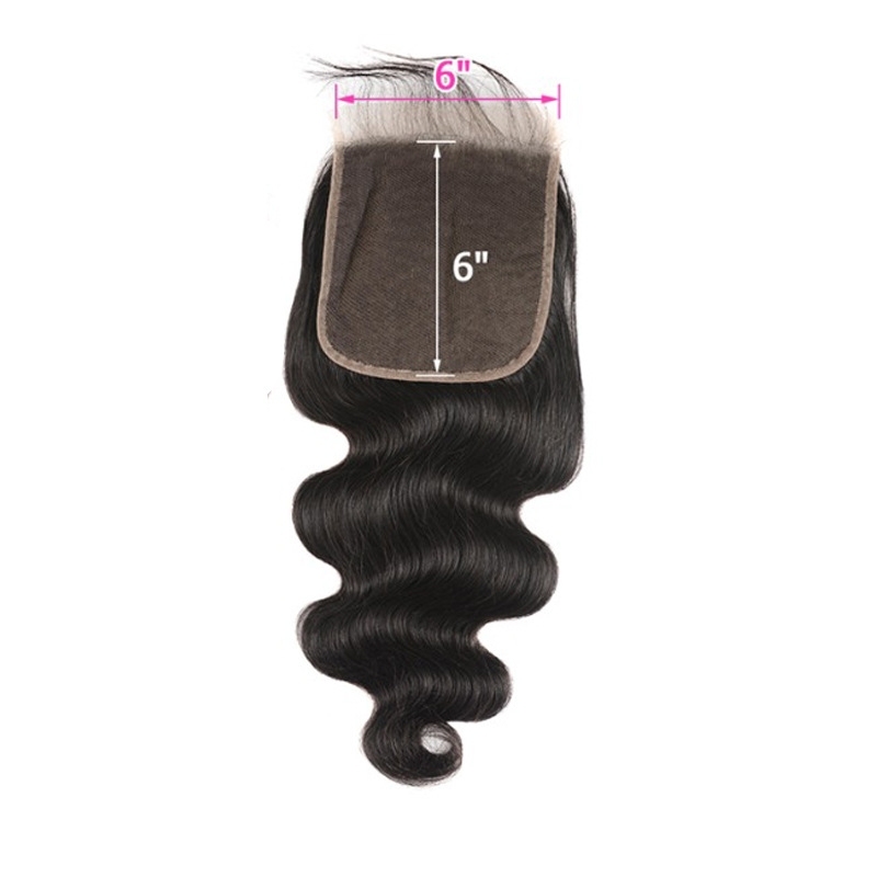 6x6 HD Lace and Transparent Lace Closure 100% Unprocessed Virgin Human Hair Natural Color