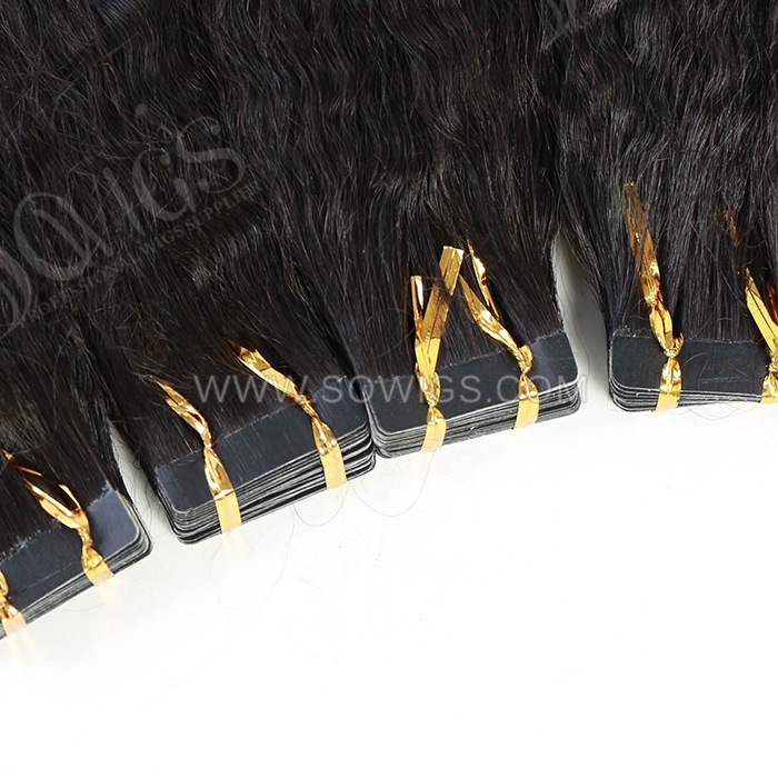 Sowigs Tape ins Extension Kinky Straight 12A Gade Virgin Human Hair 1/3/4 Packs 20/60/80 Pcs Deal