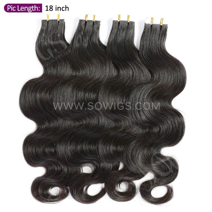 Sowigs Tape ins Extension Body Wave12A Gade Virgin Hair 1/3/4 Packs 20/60/80 Pcs Deal