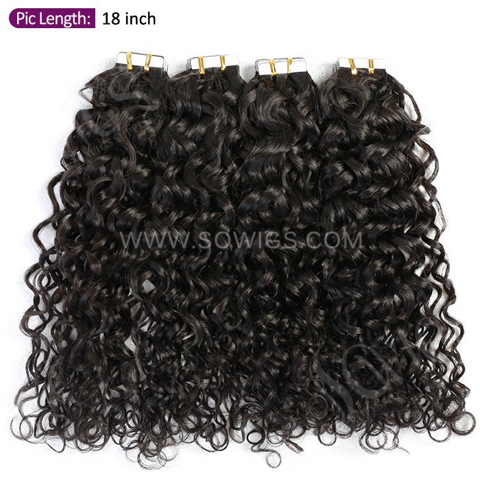 Sowigs Tape ins Extension Water Wave 12A Gade Virgin Hair 1/3/4 Packs 20/60/80 Pcs Deal
