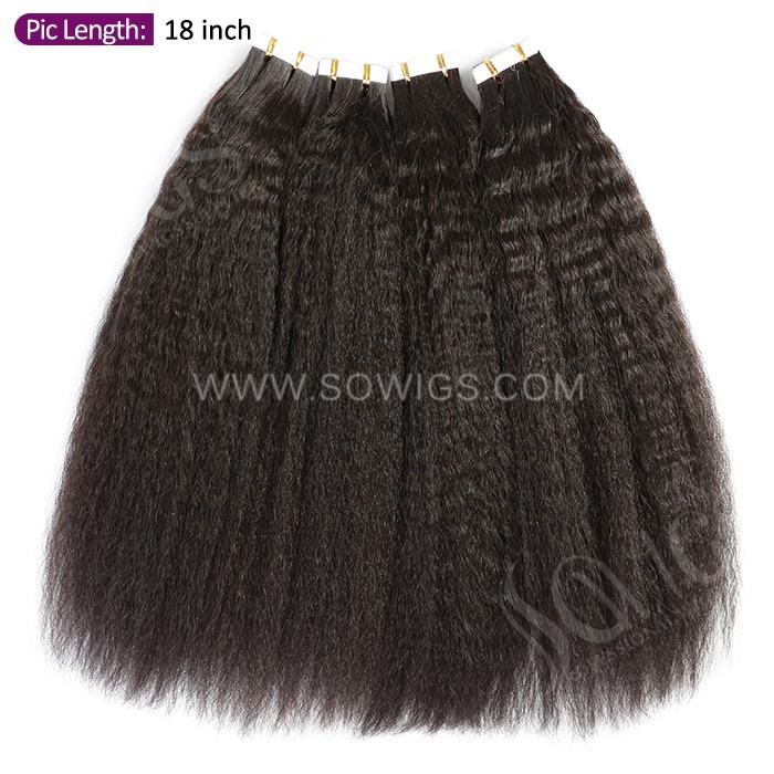 Sowigs Tape ins Extension Kinky Straight 12A Gade Virgin Human Hair 1/3/4 Packs 20/60/80 Pcs Deal