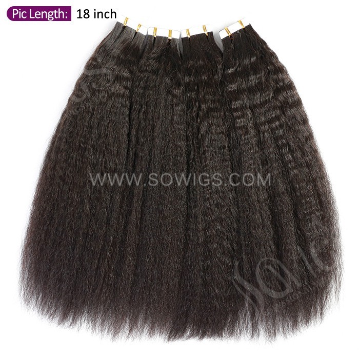 Sowigs Tape ins Extension Kinky Straight 12A Gade Virgin Human Hair 1/3/4 Packs 20/60/80 Pcs Deal