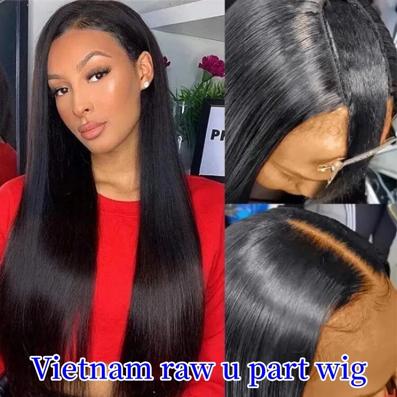 3 Bundle Completed Vietnamse Raw U Part Wigs V Part Wigs Virgin Human Hair Wig Natural Color