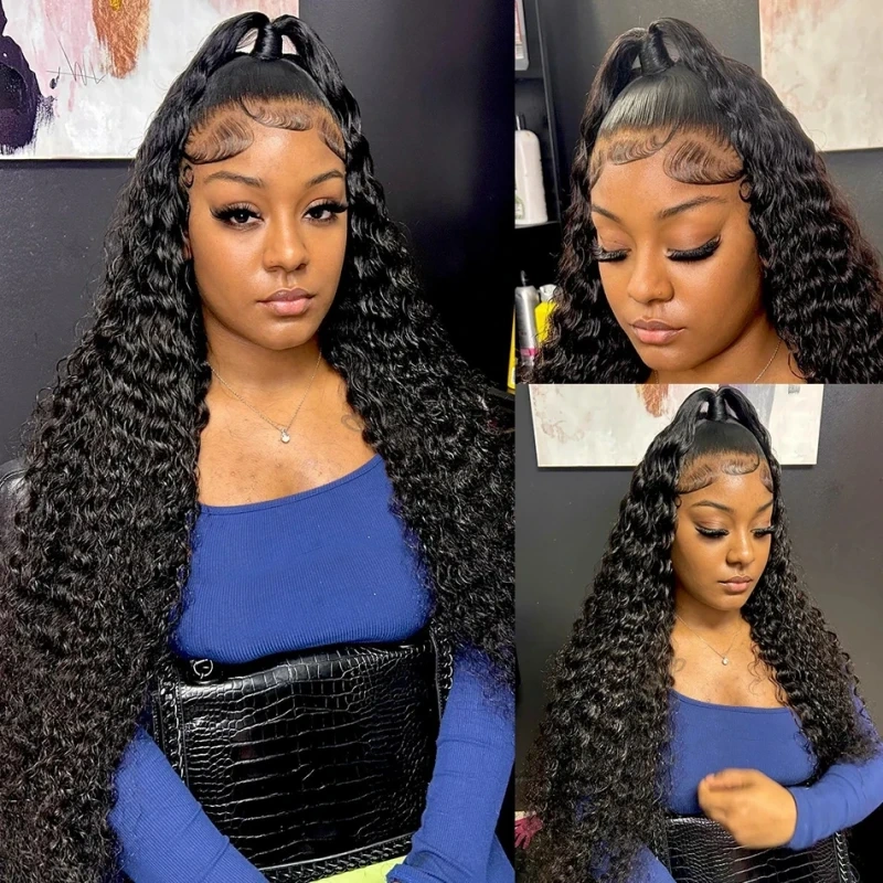 Sowigs 12A Grade Full Lace Wigs Deep Curly Transparent Lace 130% Density Virgin Human Hair Natural Color