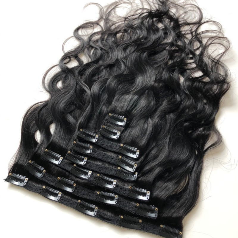 Clip ins Extension Body Wave 120grams/8pcs/pack 100% Human Hair Natural Color
