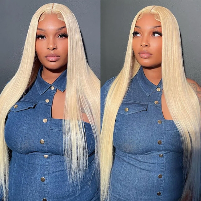 Glueless Blonde 613# Full Frontal 13x4 HD Lace Wig 100% Virgin Human Hair Wigs