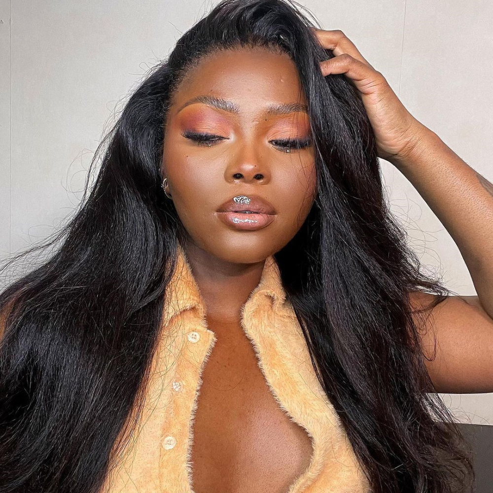 16-24inch U Part Wigs V Part Wigs 150% 200% 300% Density Yaki Straight Hair Virgin Human Hair Natural Color
