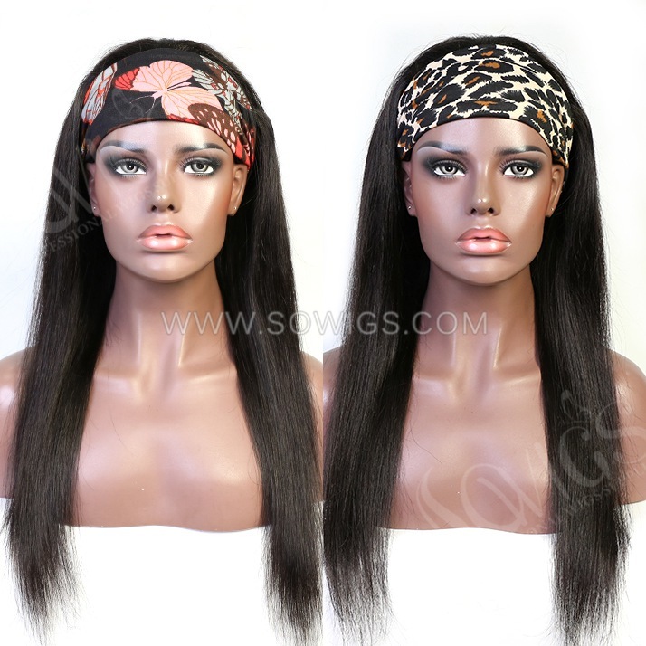 【10 hairstyle】Headband Wigs Half Wigs 150% /200% Density Virgin Human Hair Natural Color (Send 2 Free headband)