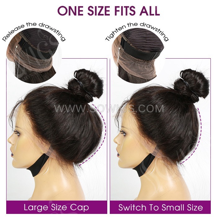 Invisi-Strap 360 HD Lace Wigs Glueless Wear Go Virgin Human Hair Wigs Natural Color
