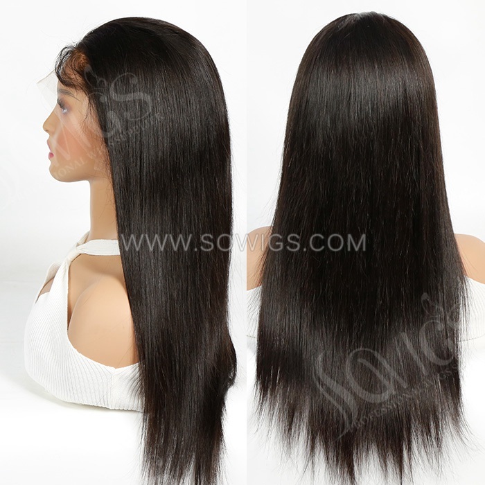 Invisi-Strap 360 HD Lace Wigs Glueless Wear Go Virgin Human Hair Wigs Natural Color