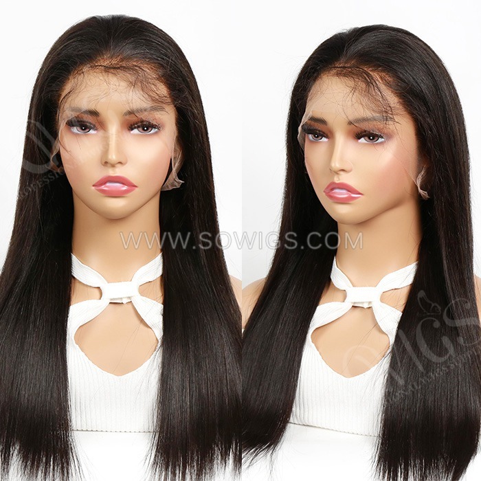 Invisi-Strap 360 HD Lace Wigs Glueless Wear Go Virgin Human Hair Wigs Natural Color