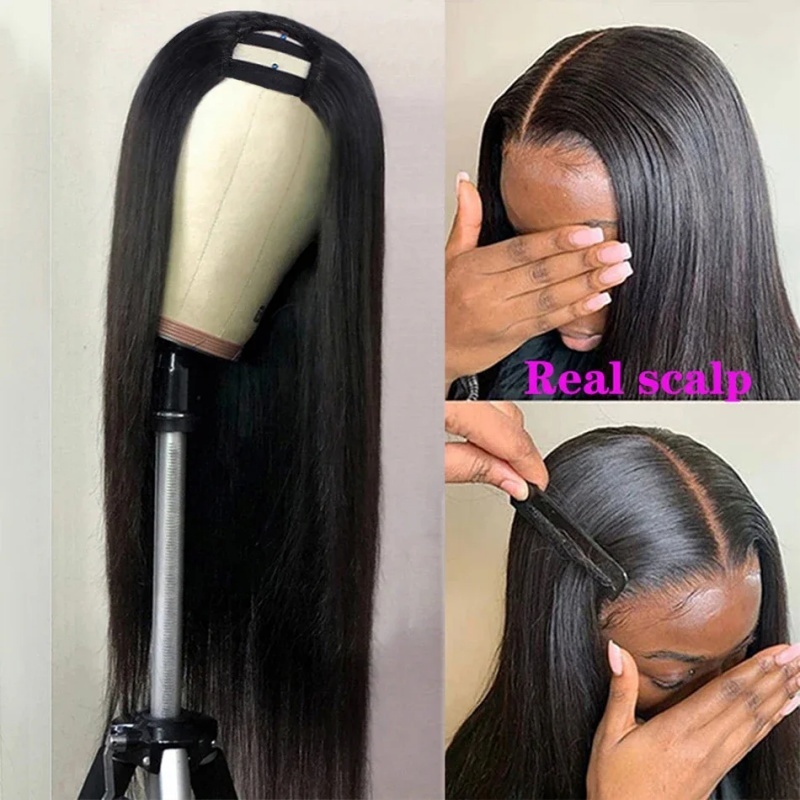 (3 Bundles completed )Vietnamese Raw U Part Wigs V Part Wigs Raw Human Hair Wig Natural Color