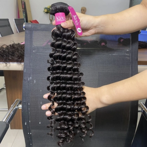 12A Grade Deep Curly Hair Weave 1/3 Bundles Virgin Remy Human Hair Extension