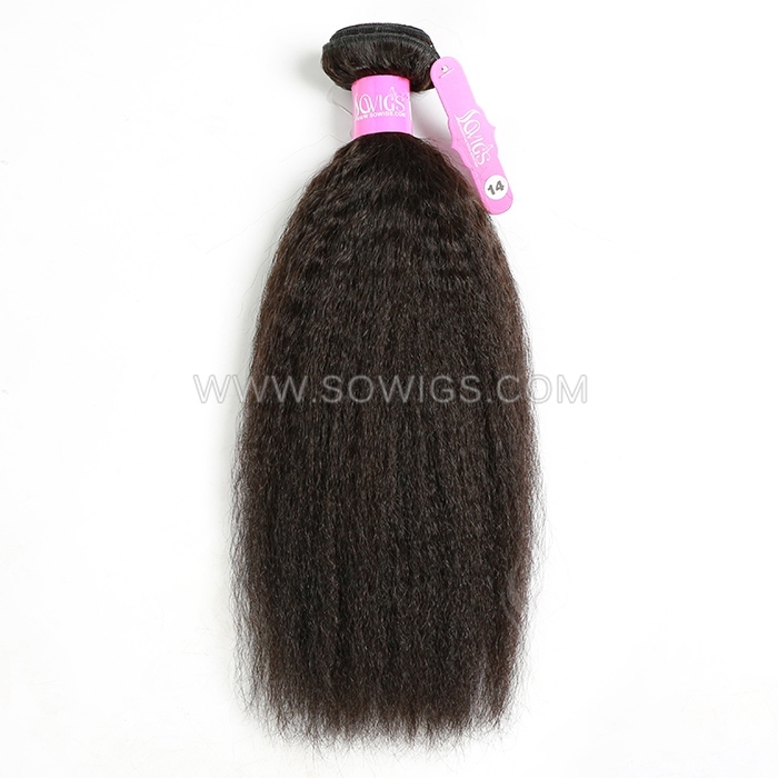 12A Grade Kinky Straight Hair Weave 1/3 Bundles Virgin Remy Human Hair Extension
