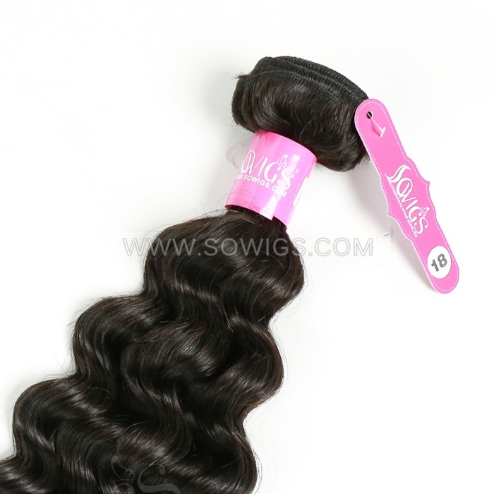 12A Grade Deep Wave Hair Weave 1/3 Bundles Virgin Remy Human Hair Extension