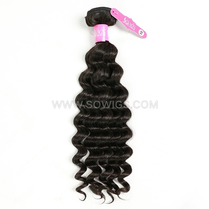 12A Grade Deep Wave Hair Weave 1/3 Bundles Virgin Remy Human Hair Extension