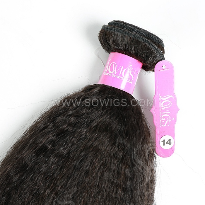 12A Grade Kinky Straight Hair Weave 1/3 Bundles Virgin Remy Human Hair Extension