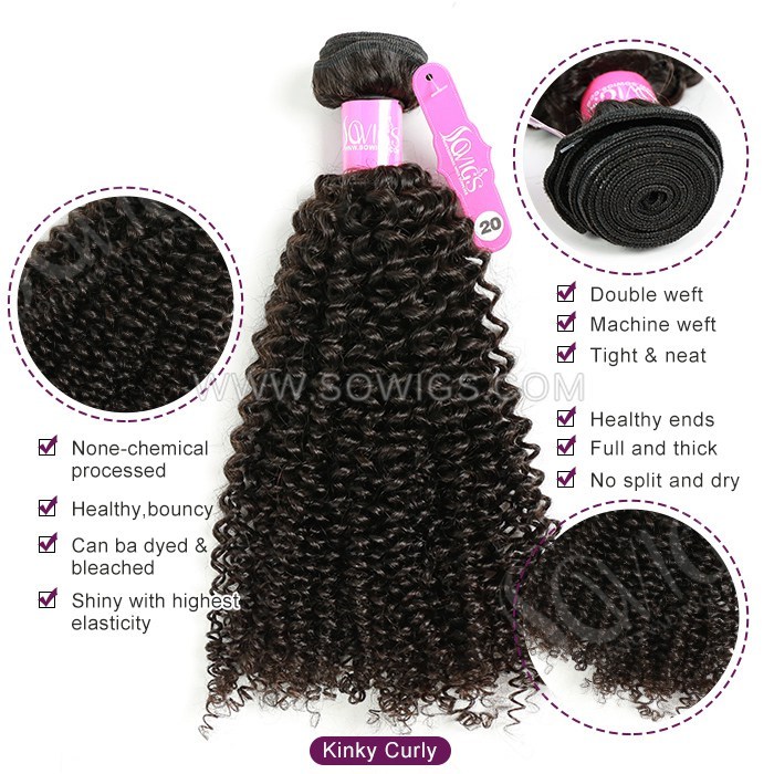 12A Grade Kinky Curly Hair Weave 1/3 Bundles Virgin Remy Human Hair Extension