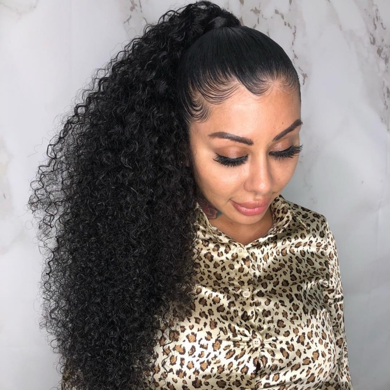 Sowigs Transparent 360 Lace Wigs Deep Curly Virgin Human Hair Natural Color