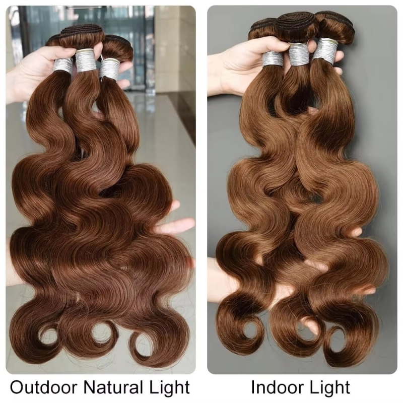 Sowigs 12A Top Grade Brown Color 4# Virgin Hair 1/3 Bundles Deal
