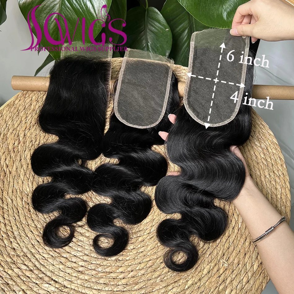 6x4 HD Lace Closure 12A Grade 100% Unprocessed Virgin Human Hair Natural Color
