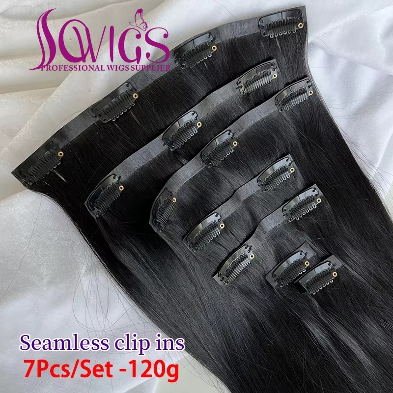 16inch-30inch Seamless Clip ins Extension Invisible PU Clip Hair Extension 7pcs/pack 120gram Natural Color