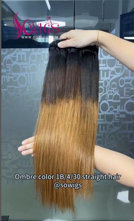 Color T1b/4/30# 12A Grade Hair Weave 1 Bundle Virgin Remy Human Hair Extension