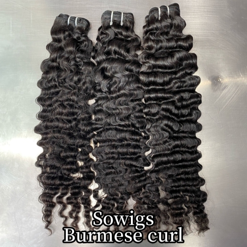 12A Grade Burmese Curl Hair Weave 1/3 Bundles Virgin Remy Human Hair Extension
