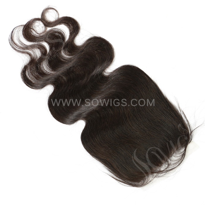 5x5 Silk Base Closure 100% Unprocessed Virgin Human Hair Natural Color