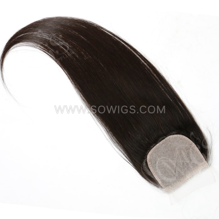 4x4 Silk Base Closure 100% Unprocessed Virgin Human Hair Natural Color