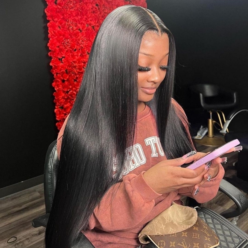 12-40inch U Part Wigs V Part Wigs 150% 200% 300% Density Straight Hair Virgin Human Hair Natural Color