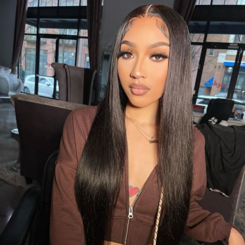 12-40inch U Part Wigs V Part Wigs 150% 200% 300% Density Straight Hair Virgin Human Hair Natural Color