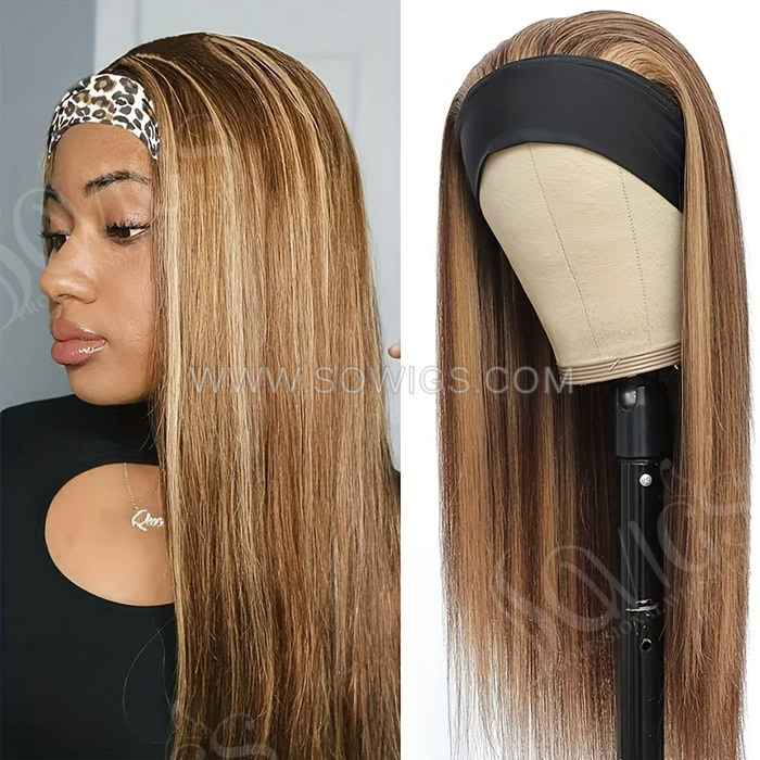 Sowigs Highlight Color Headband Wigs Half Wig 100% Virgin Human Hair Wig