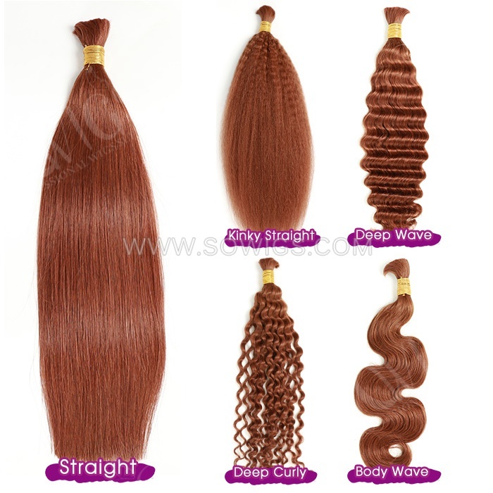 (All hairstyle link)Color Bulk braiding hair 100% Virgin Human Hair