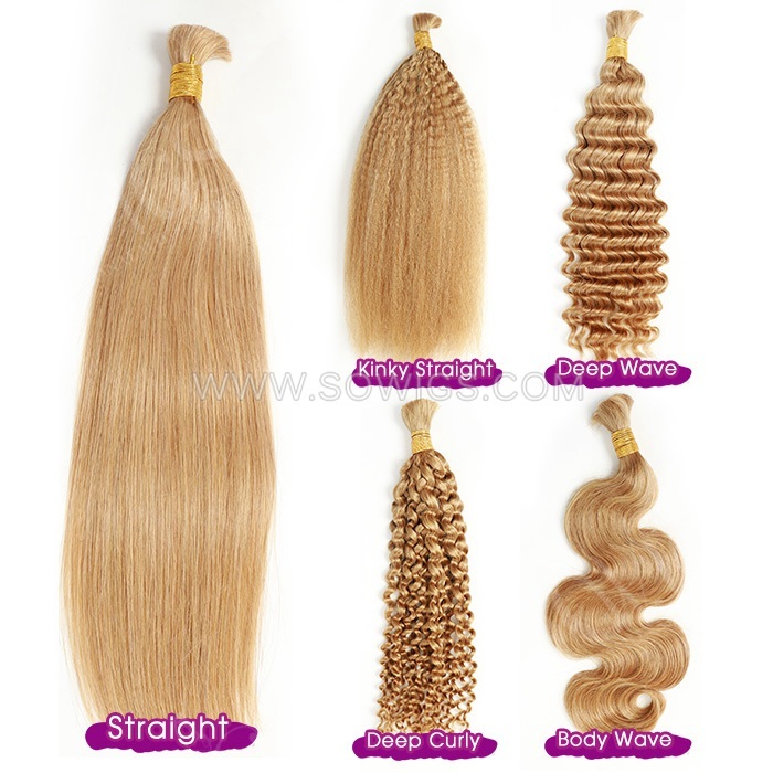 (All hairstyle link)Color Bulk braiding hair 100% Virgin Human Hair