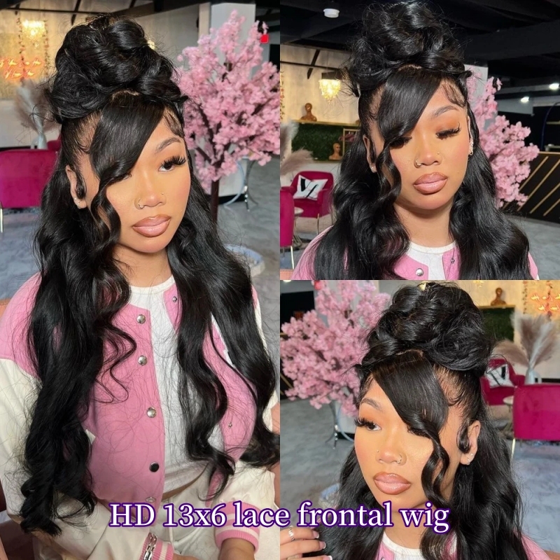 HD 13x6 Lace Frontal Wig Unprocessed 100% Virgin Human Hair Natural Color