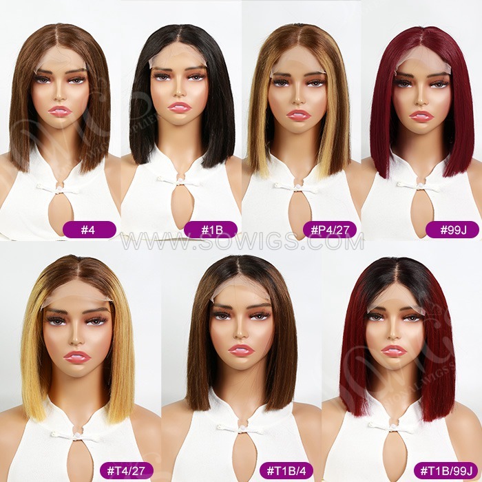 Bob 5x5 Transparent Lace Closure Wig 100% RAW Human Hair Wigs